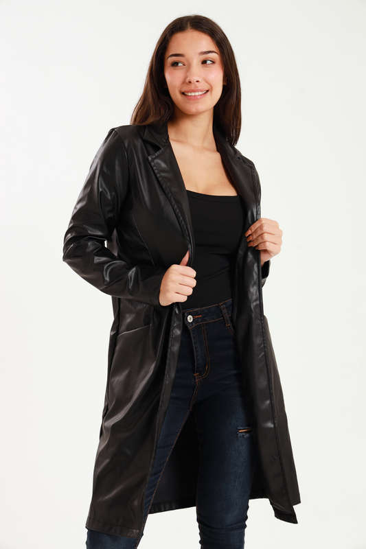 Charlotte Patent Trench Coat PU Leather