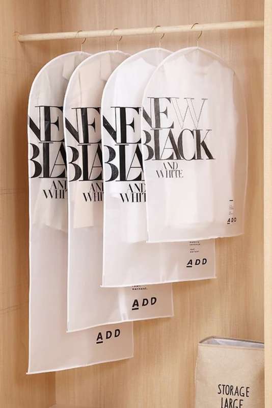 Senza® Hanging Garment Bag Clear Printed With Zipper