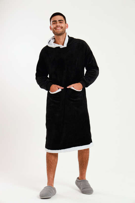 Huggle Hoodie Ultra Plush Free Size Oversized Blanket Black