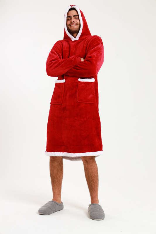 Huggle Hoodie Ultra Plush Free Size Oversized Blanket Red