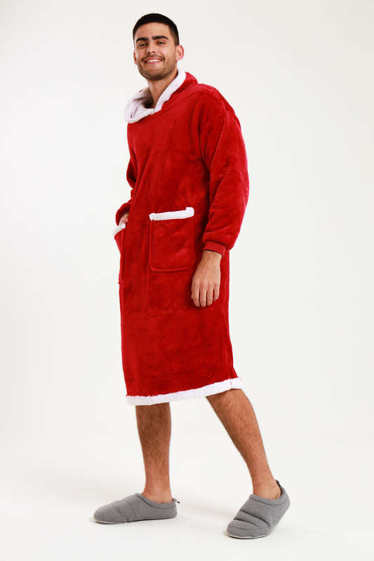 Huggle Hoodie Ultra Plush Free Size Oversized Blanket Red