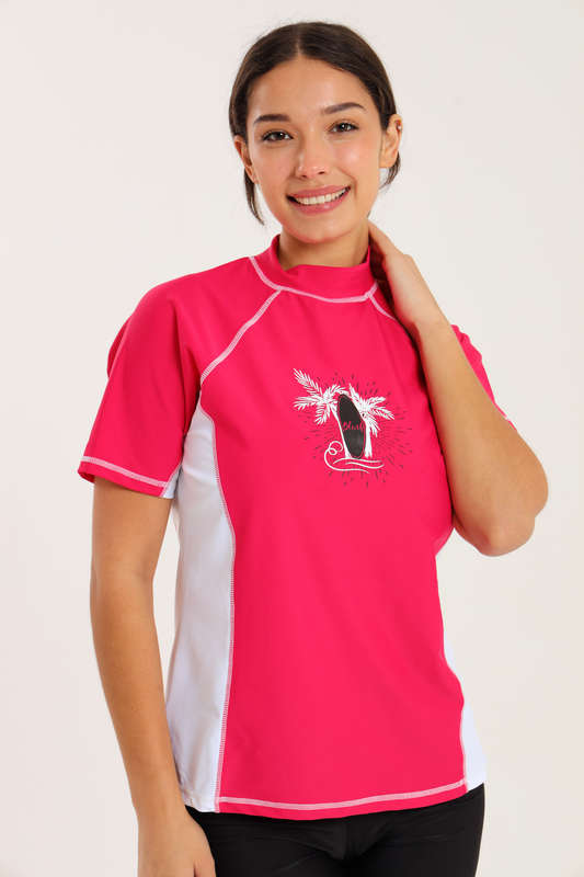 Senza® Ladies Short Sleeve Rash Guard UPF Swim Tops
