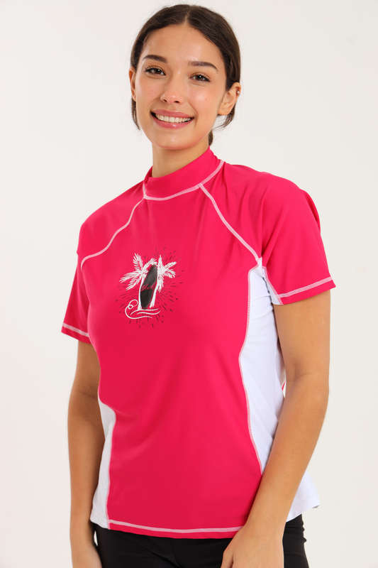 Senza® Ladies Short Sleeve Rash Guard UPF Swim Tops