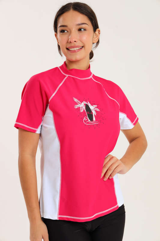 Senza® Ladies Short Sleeve Rash Guard UPF Swim Tops
