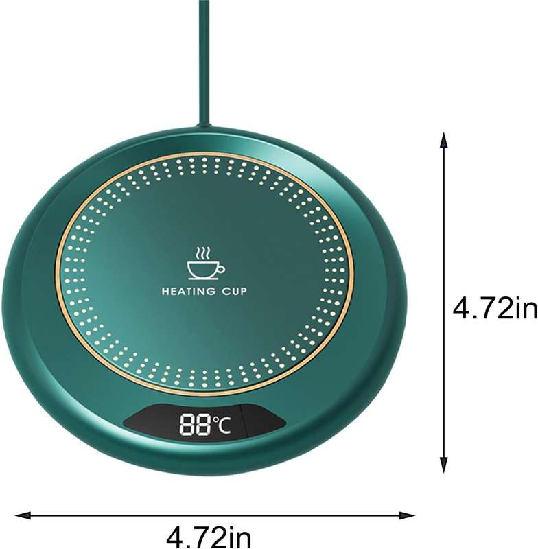 Senza Mug Warmer Coaster For Desk With 2 x Double Walled 150ml Espresso Coffee Cups