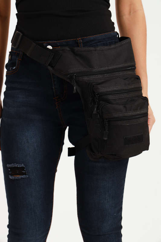 Senza Sport® Canvas Cross Body Luxury Travel Waist Leg Bag