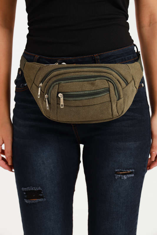 Senza Sport® Unisex Canvas Waist Travel Bag Fanny Pack