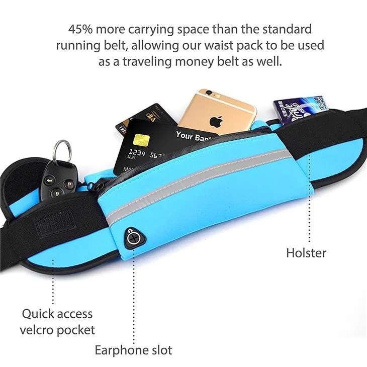 Senza Sport® Waterproof Adjustable Running Travel Waist Bag