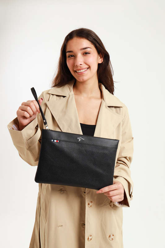 Unisex Leather Travel Clutch Hand Bag