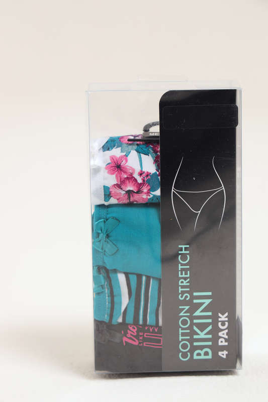 Branded 4 Pack Cotton Stretch Bikini Panties Assorted Pack