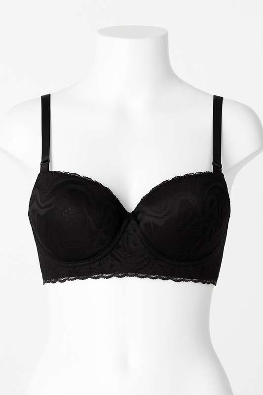 Branded Luxury Soft Touch Underwire Padded Balconette Bra With Lace Detail For Larger Bust