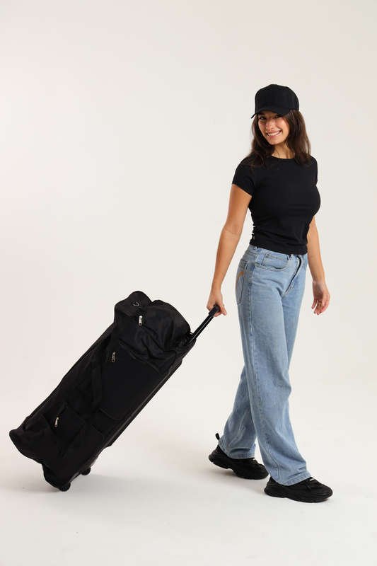 Senza® Black Trolley 3XL Sports Bag With Multiple Compartments
