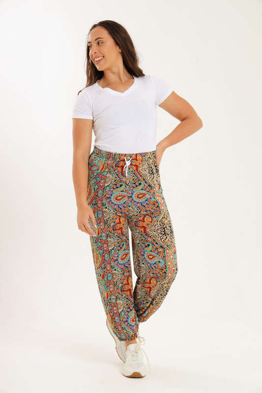 Senza® Casual Harem Wide Leg Everyday Printed Pants