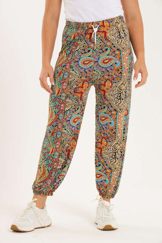Senza® Casual Harem Wide Leg Everyday Printed Pants