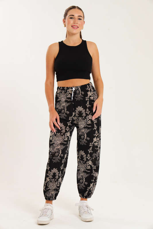 Senza® Casual Harem Wide Leg Everyday Printed Pants