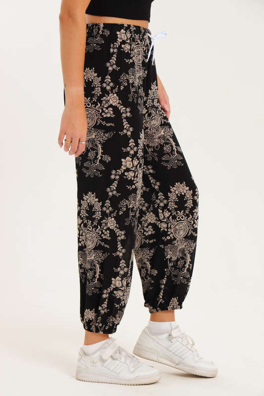 Senza® Casual Harem Wide Leg Everyday Printed Pants