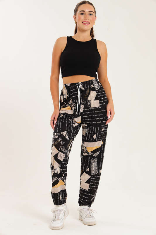 Senza® Casual Harem Wide Leg Everyday Printed Pants