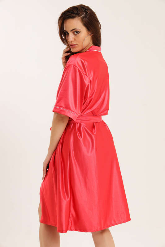 Senza® Ladies Luxury Belted Night Gown Red