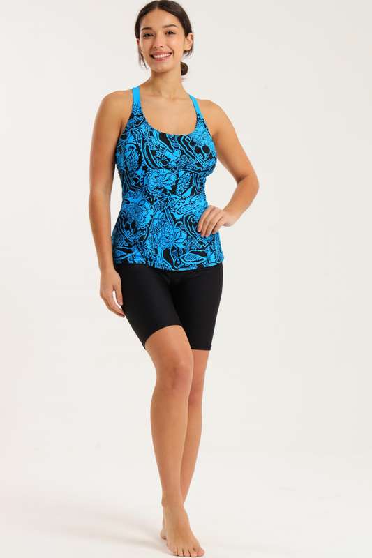Senza® Summer Radiance Tankini Bikini Swim Top &amp; Matching Swim Shorts Set