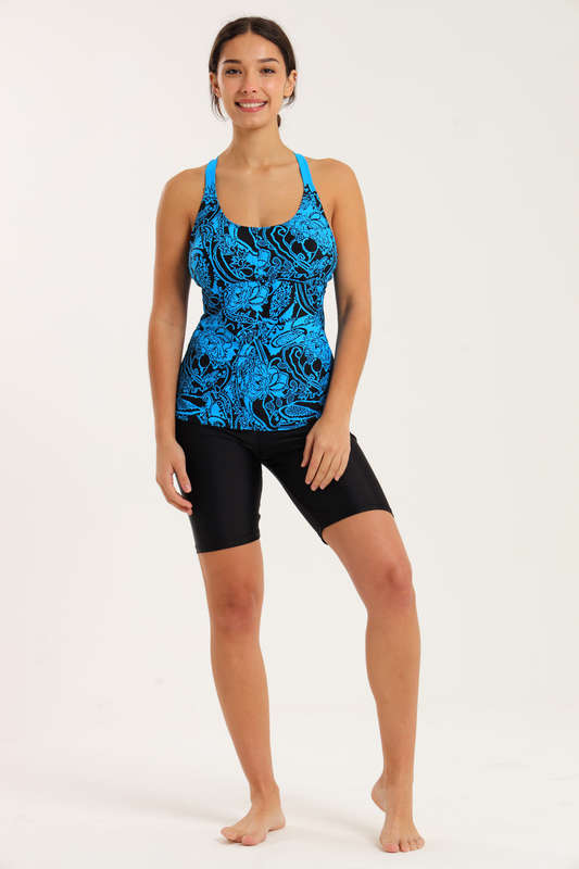 Senza® Summer Radiance Tankini Bikini Swim Top &amp; Matching Swim Shorts Set