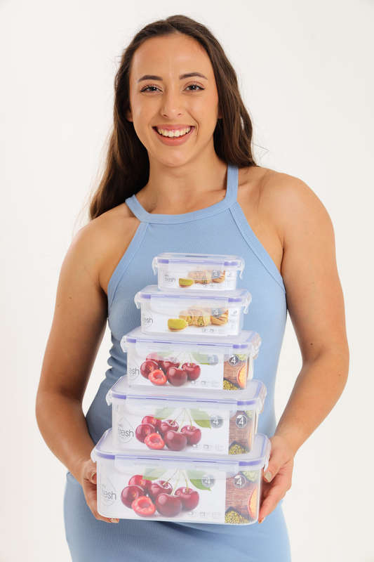 Senza®5pc Clip Food Storage Lunchbox Containers BPA Free