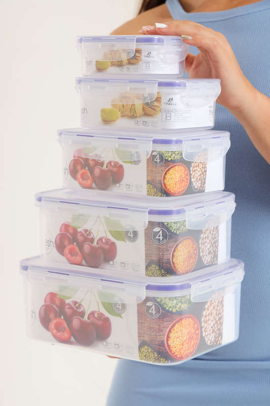 Senza®5pc Clip Food Storage Lunchbox Containers BPA Free