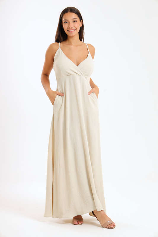 Juliana Strappy Maxi Dress With Pockets