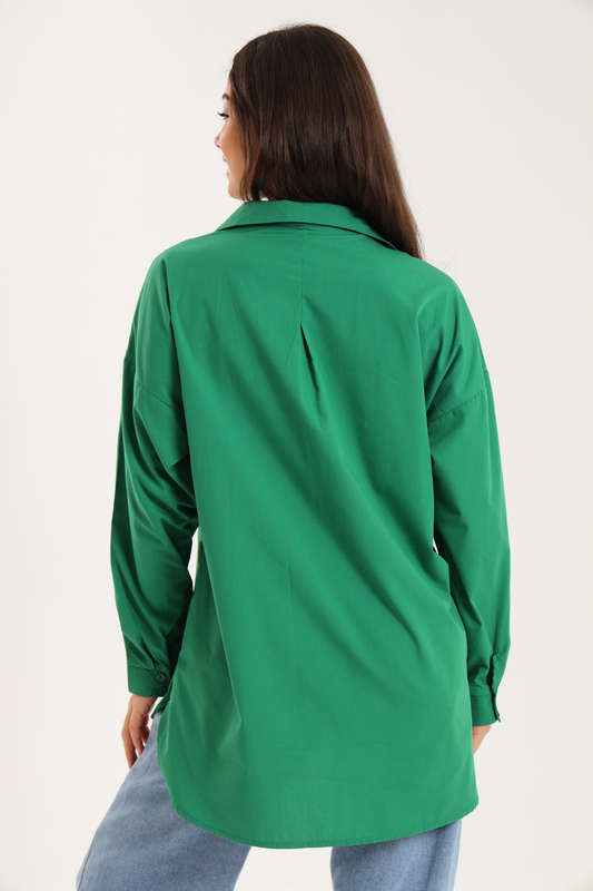 Ladies Oversized Poplin Long Sleeve Casual Winter Shirt
