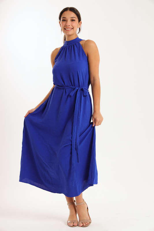 Lina Airflow Sleeveless Maxi Full Length Belted Dress