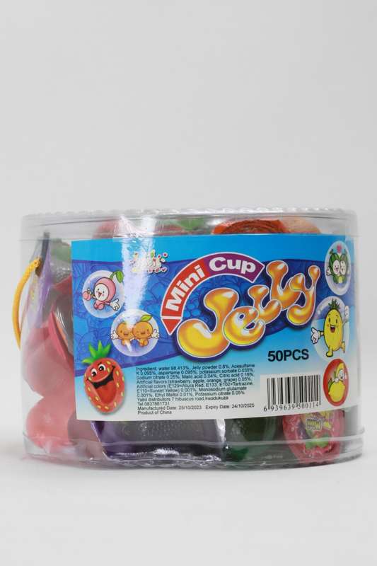 Mini Cup Fruit Flavoured Jelly 50 Pcs In A Tub