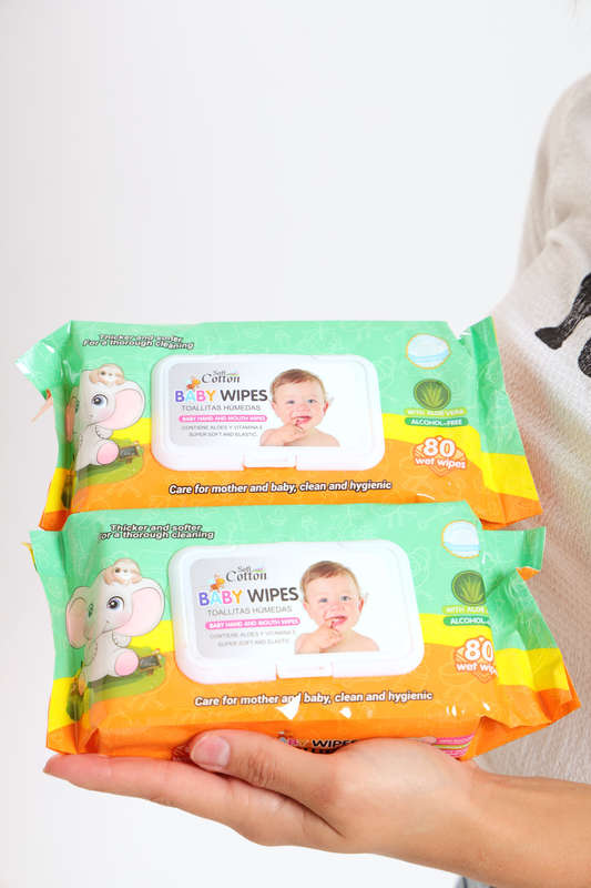 Soft Cotton Sensitive Baby Wipes 2 X 80 Pack