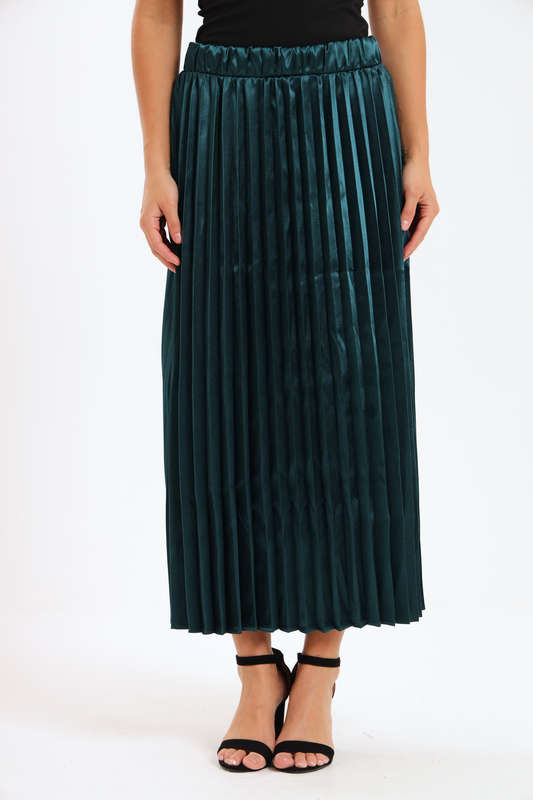 Sorley Pleated Satin Maxi Skirt