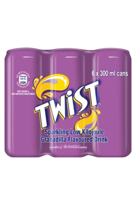 Twist Granadilla Flavoured Soft Drink Cans 6 x 300ml