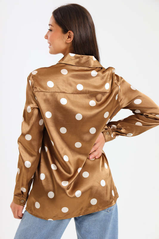 Vivian Satin Long Sleeve Button Down Shirt