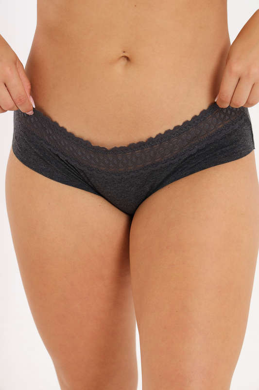3 Pack Branded Ladies Cotton Seamless Luxury Panties With Lace Trimming