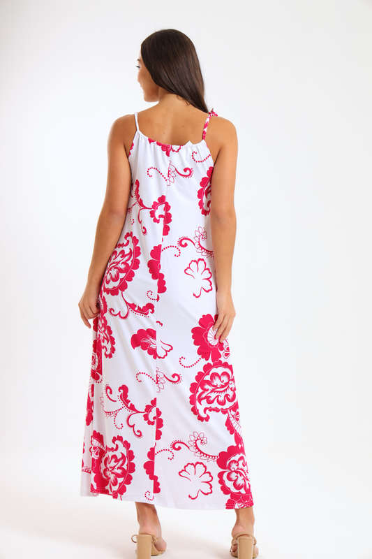 Adalyn Floral Printed Maxi Strappy Summer Dress