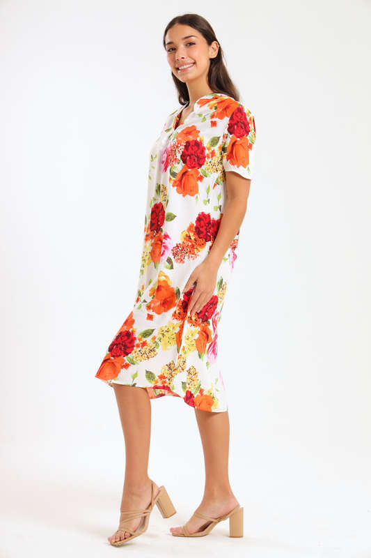 Alison Floral Printed Midi Dress