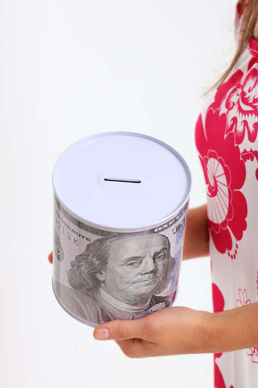 Currency Themed Metal Coin Bank XL