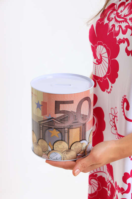 Currency Themed Metal Coin Bank XL