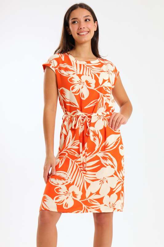 Ellie Tropical Short Sleeve Summer Dress