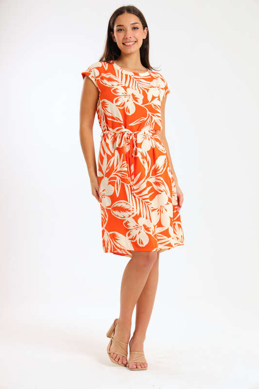 Ellie Tropical Short Sleeve Summer Dress