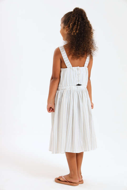 Girls Striped Sleeveless  Summer Dress 7 to 14 Years