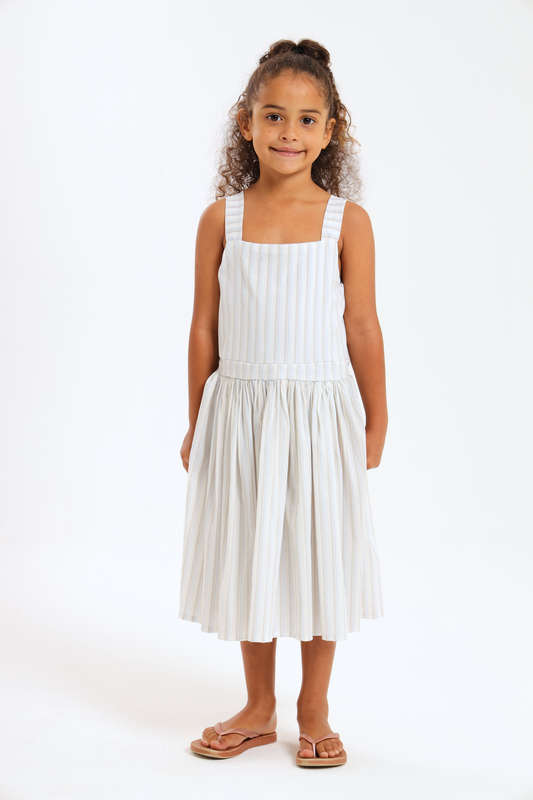Girls Striped Sleeveless  Summer Dress 7 to 14 Years