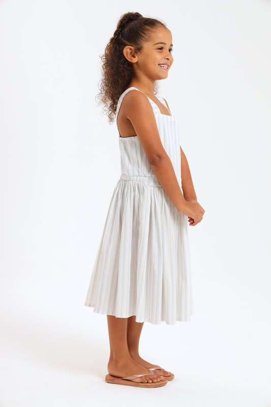 Girls Striped Sleeveless  Summer Dress 7 to 14 Years