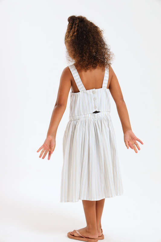Girls Striped Sleeveless  Summer Dress 7 to 14 Years