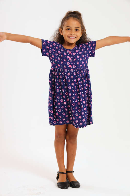 Girls Summer Short Sleeve Dress 2 to 7 Years