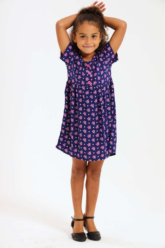 Girls Summer Short Sleeve Dress 2 to 7 Years