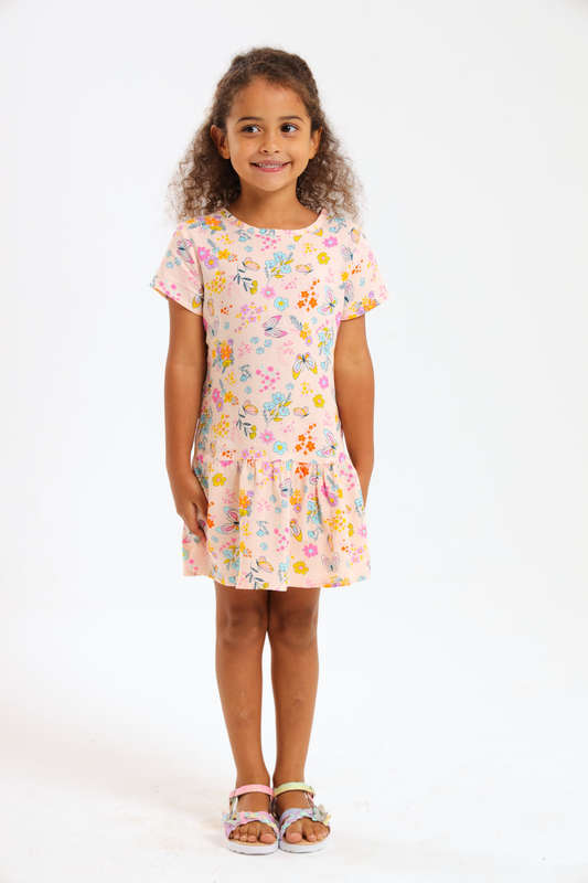 Girls Summer Short Sleeve Dress 2 to 7 Years