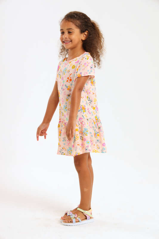 Girls Summer Short Sleeve Dress 2 to 7 Years