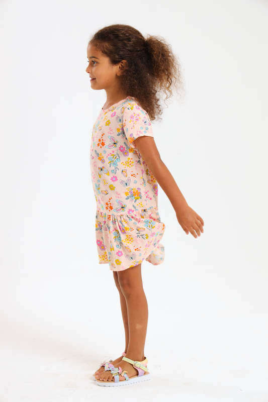 Girls Summer Short Sleeve Dress 2 to 7 Years